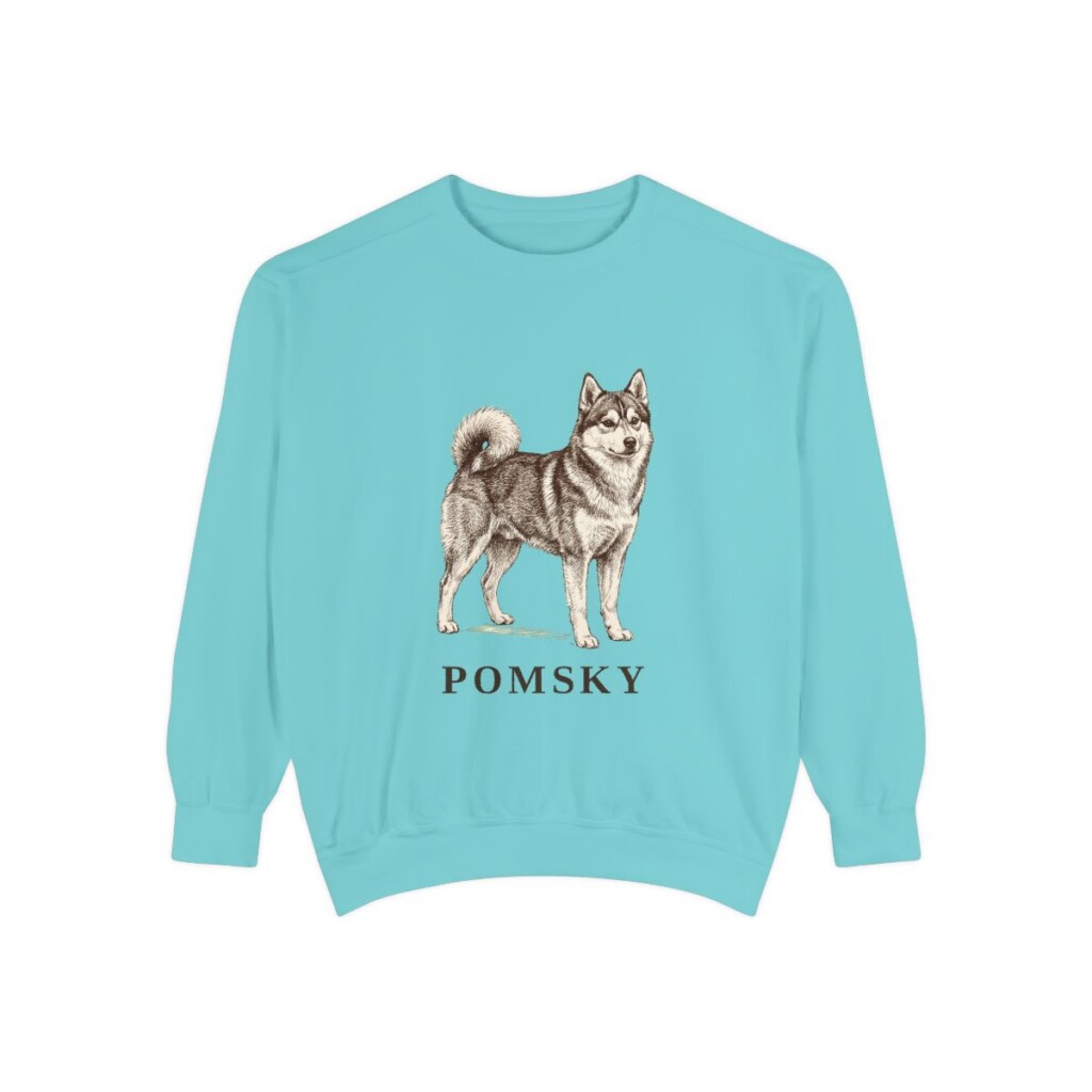 Pomsky Sweatshirt, Chalky Mint, front view