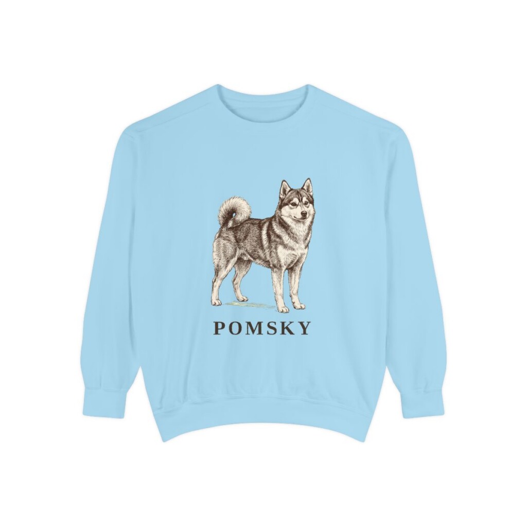Pomsky Sweatshirt, Chambray, front view