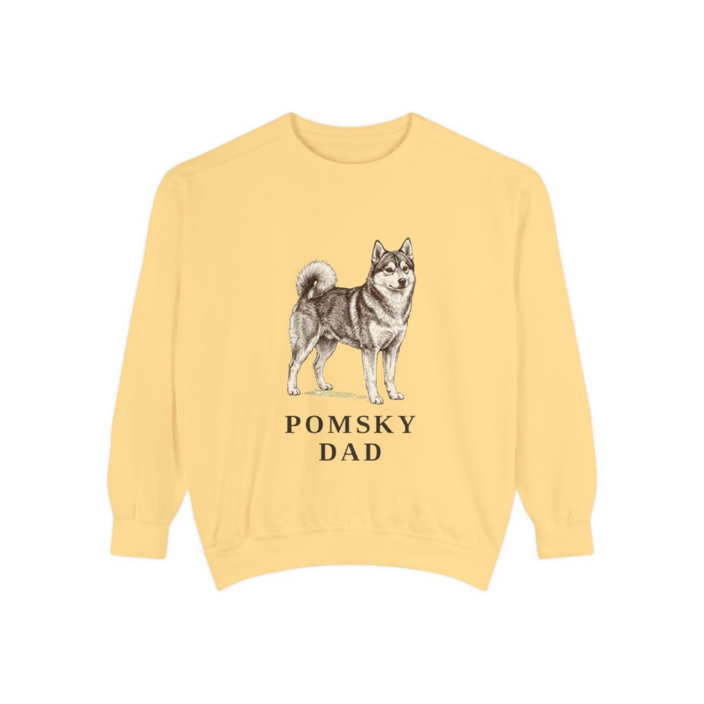 Pomsky Dad Sweatshirt, Butter, front view