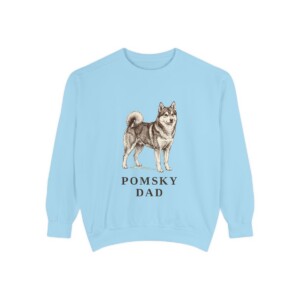 Pomsky Dad Sweatshirt, Chambray, front view