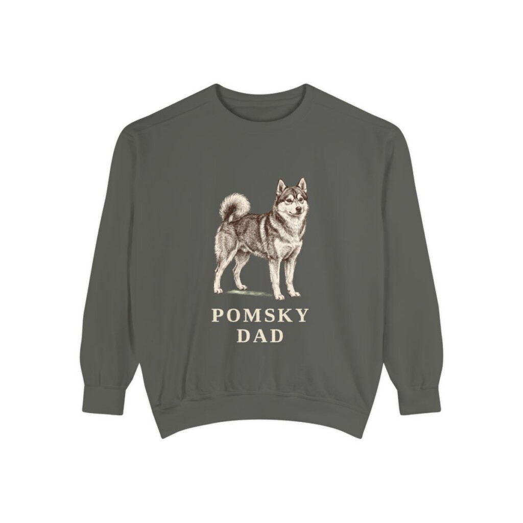 Pomsky Dad Sweatshirt, Pepper, front view