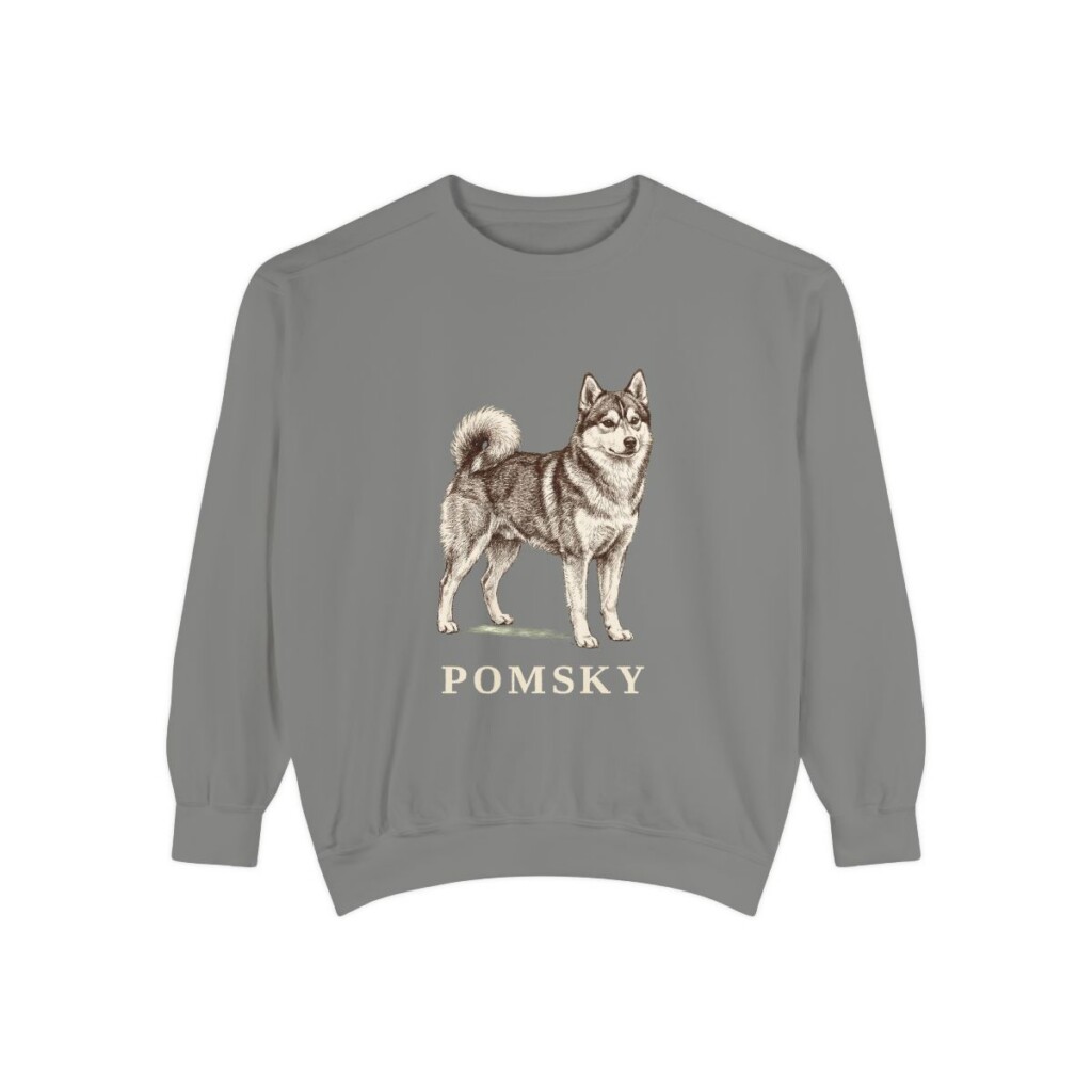 Pomsky Sweatshirt, Grey, front view