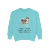 Pomsky Humor Sweatshirt, Chalky Mint, front view