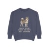Pomsky Humor Sweatshirt, Denim, front view