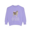 Pomsky Humor Sweatshirt, Violet, front view