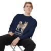 Pomsky Latin Sweatshirt, True Navy, person 1 context