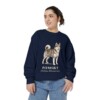 Pomsky Latin Sweatshirt, True Navy, person 2 front