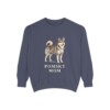 Pomsky Mom Sweatshirt, Denim, front view