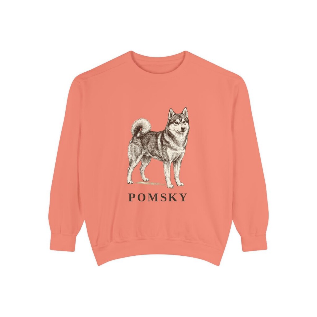 Pomsky Sweatshirt, Terracotta, front view