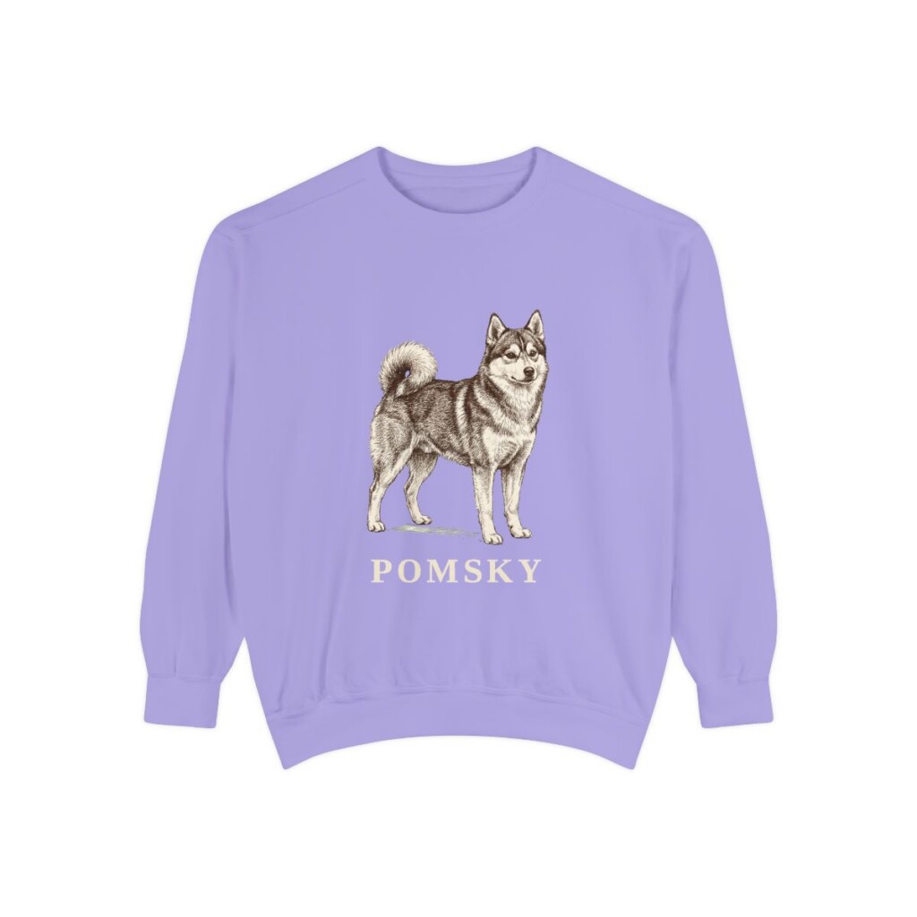 Pomsky Sweatshirt, Violet, front view