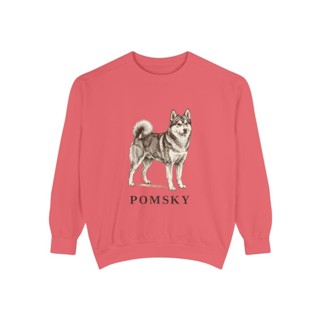 Pomsky Sweatshirt, Watermelon, front view