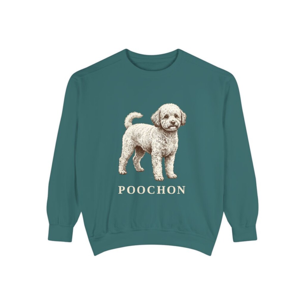 Poochon Sweatshirt, Blue Spruce, front view