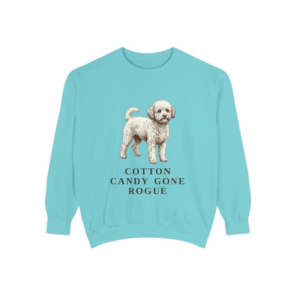 Poochon Humor Sweatshirt, Chalky Mint, front view