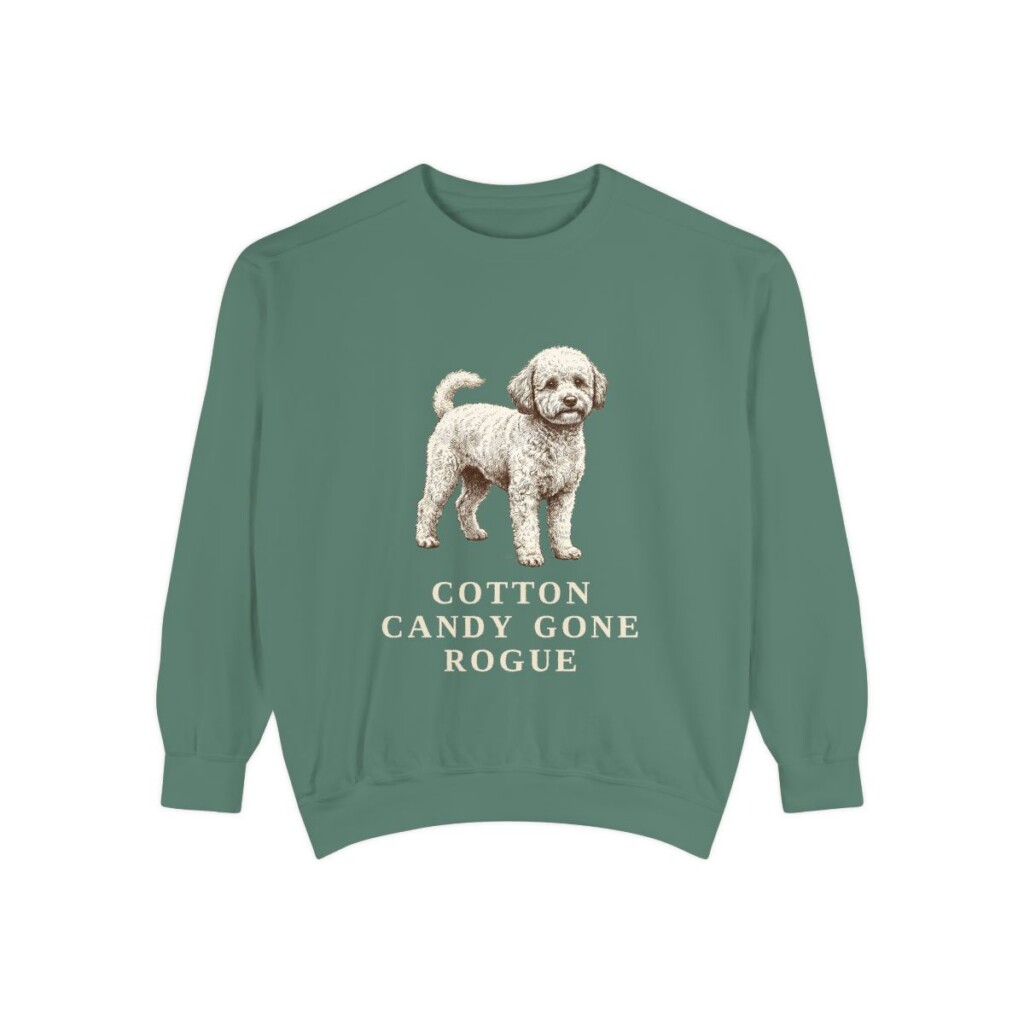 Poochon Humor Sweatshirt, Light Green, front view