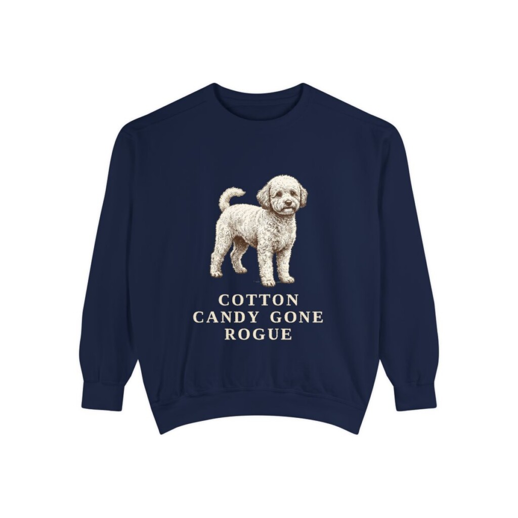 Poochon Humor Sweatshirt, True Navy, front view