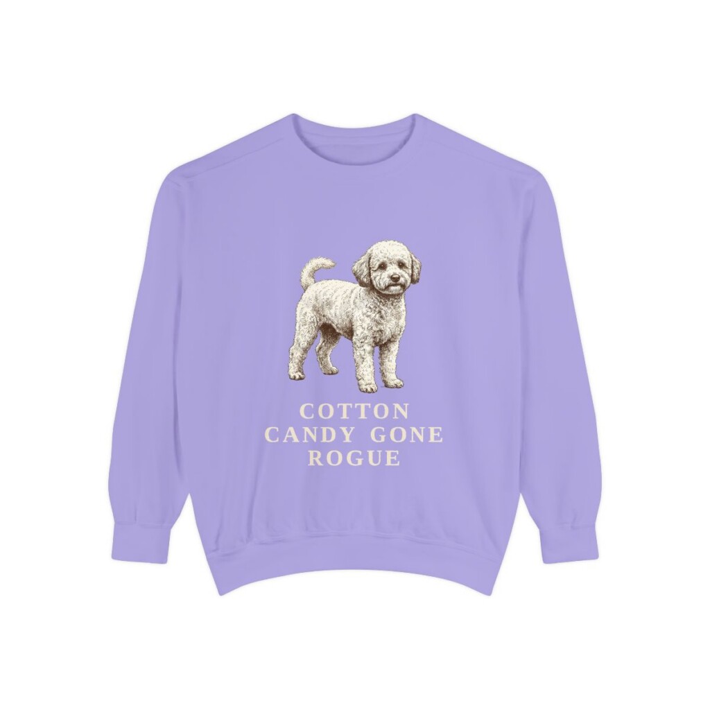 Poochon Humor Sweatshirt, Violet, front view