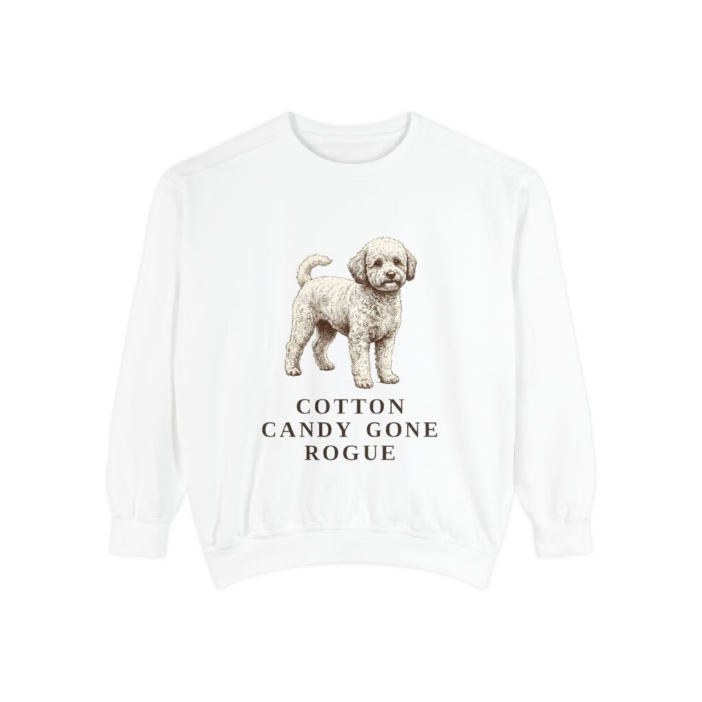 Poochon Humor Sweatshirt, White, front view