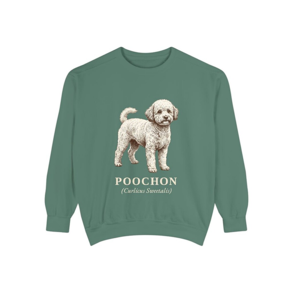 Poochon Latin Sweatshirt, Light Green, front view