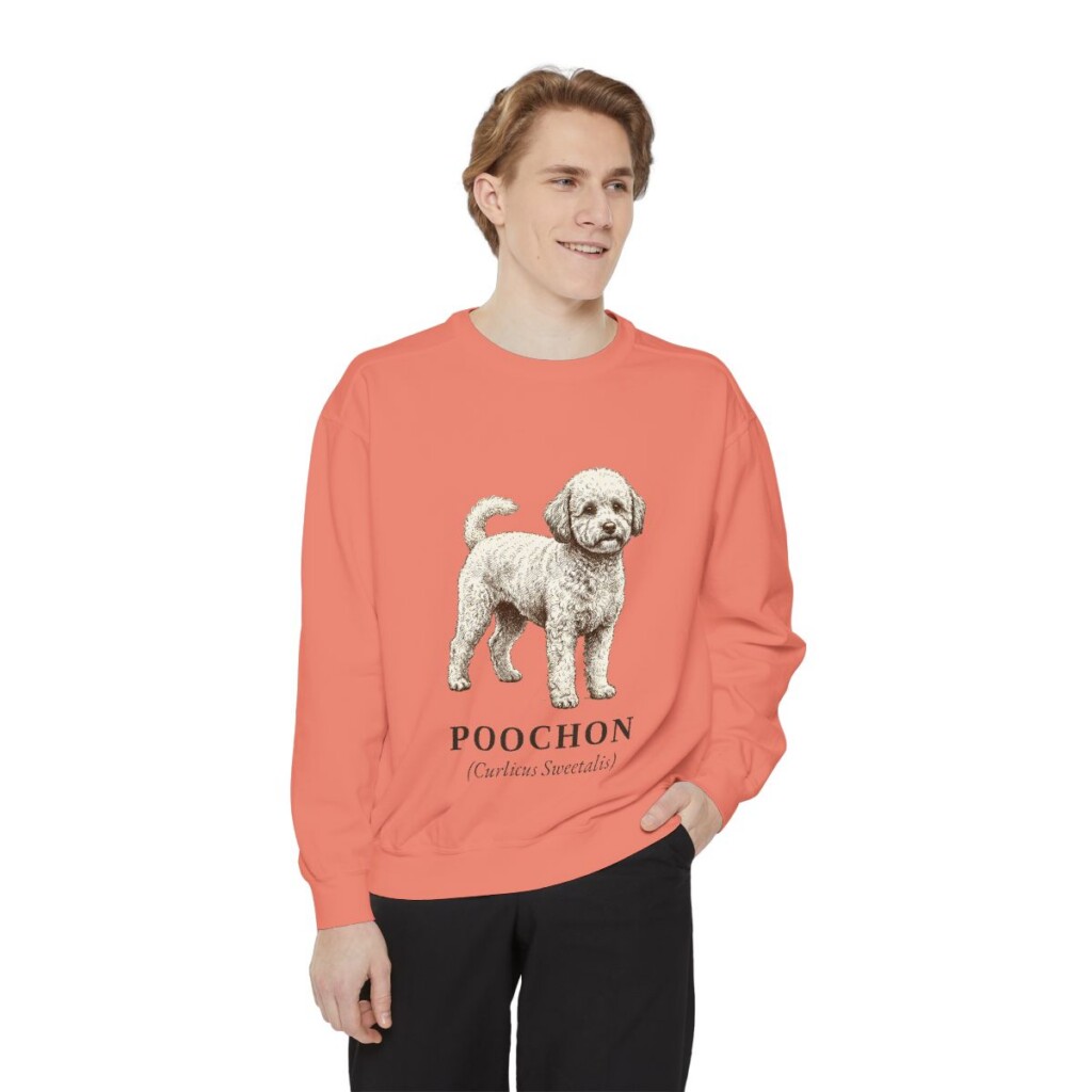 Poochon Latin Sweatshirt, Terracotta, person 1 front