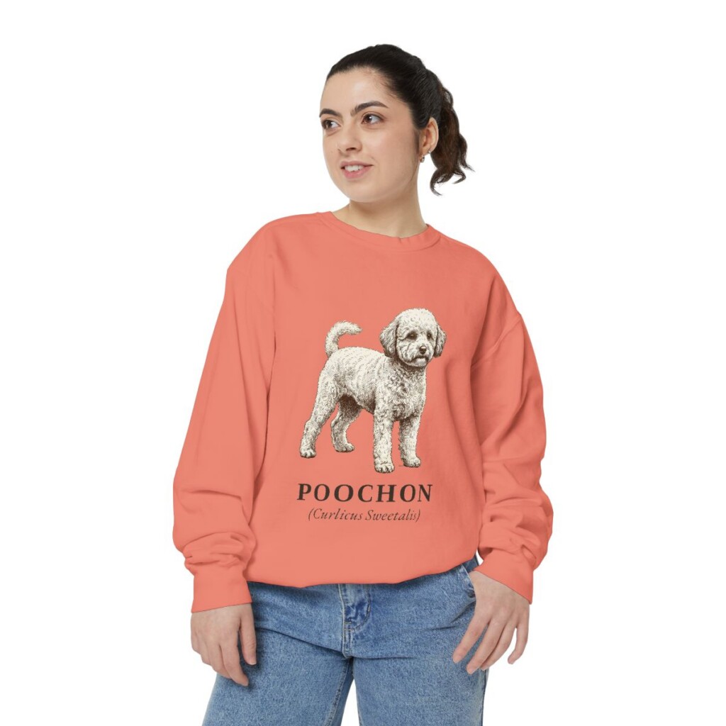 Poochon Latin Sweatshirt, Terracotta, person 2 front