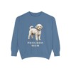 Poochon Mom Sweatshirt, Blue Jean, front view