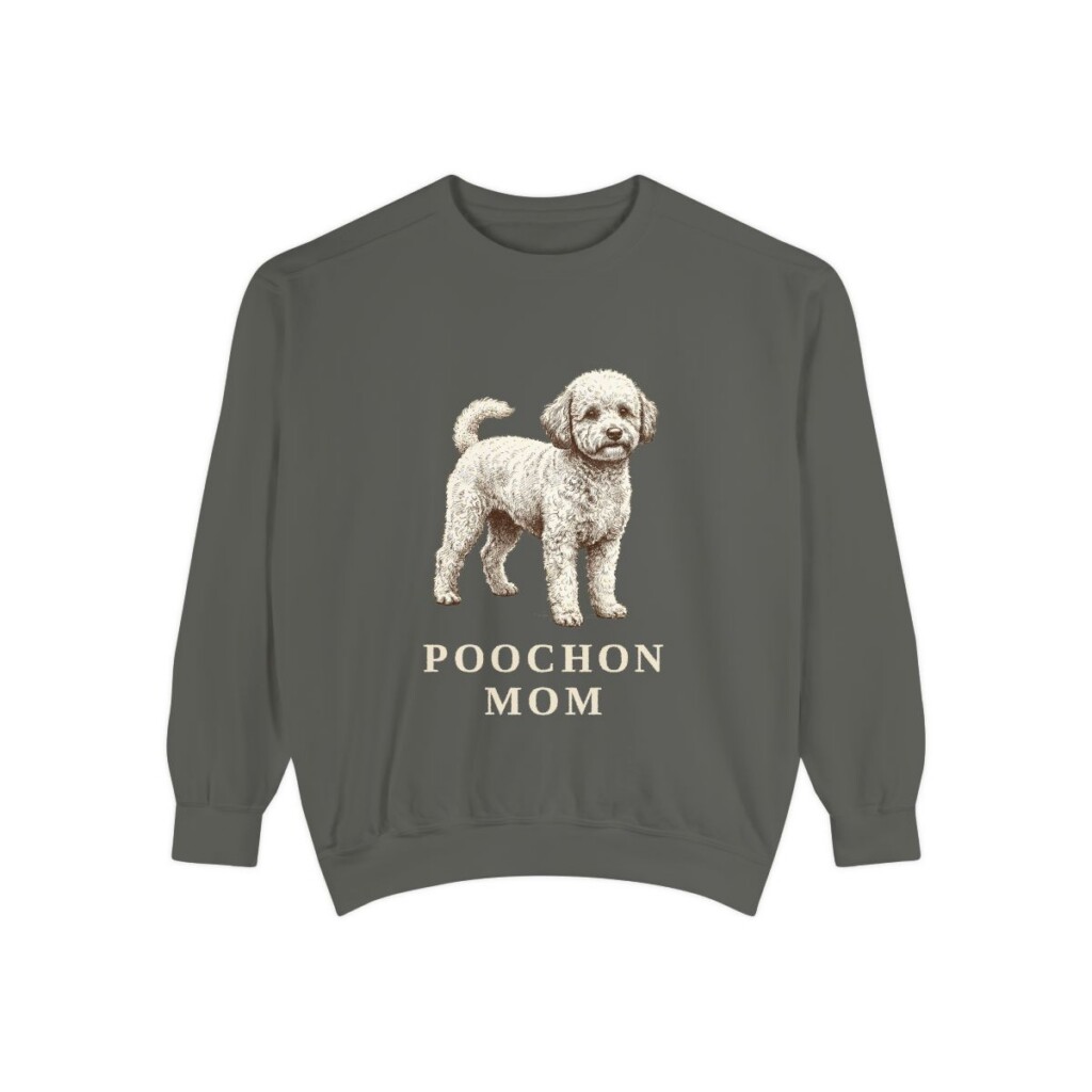 Poochon Mom Sweatshirt, Pepper, front view