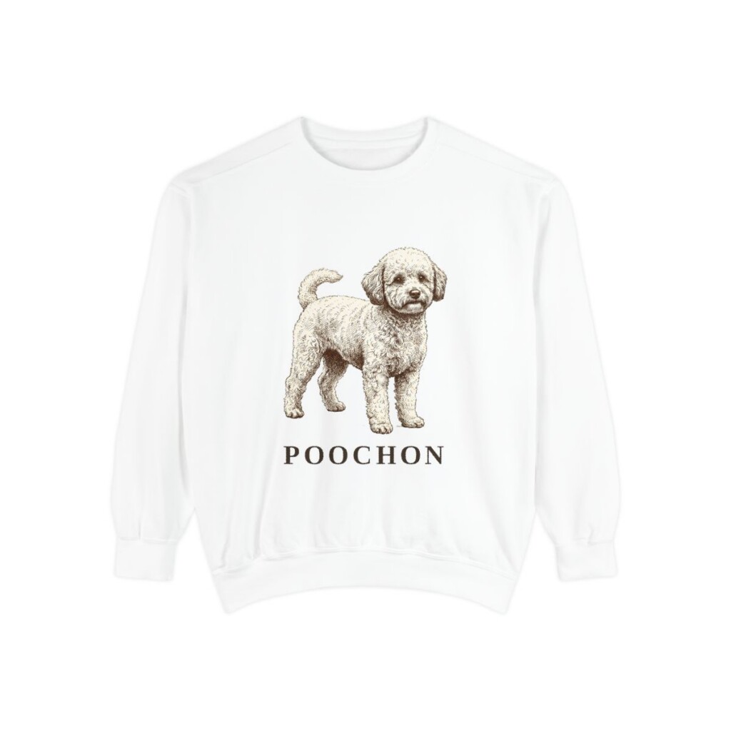 Poochon Sweatshirt, White, front view