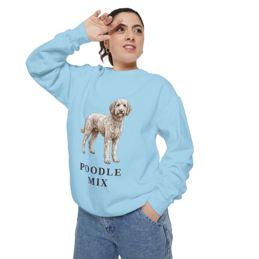 Poodle Mix Sweatshirt, Chambray, person 2 context