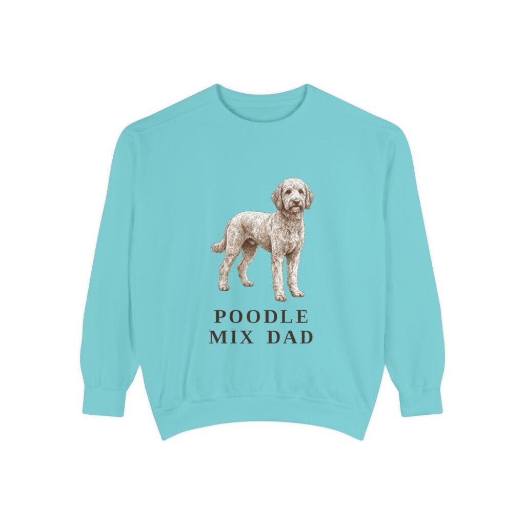 Poodle Mix Dad Sweatshirt, Chalky Mint, front view