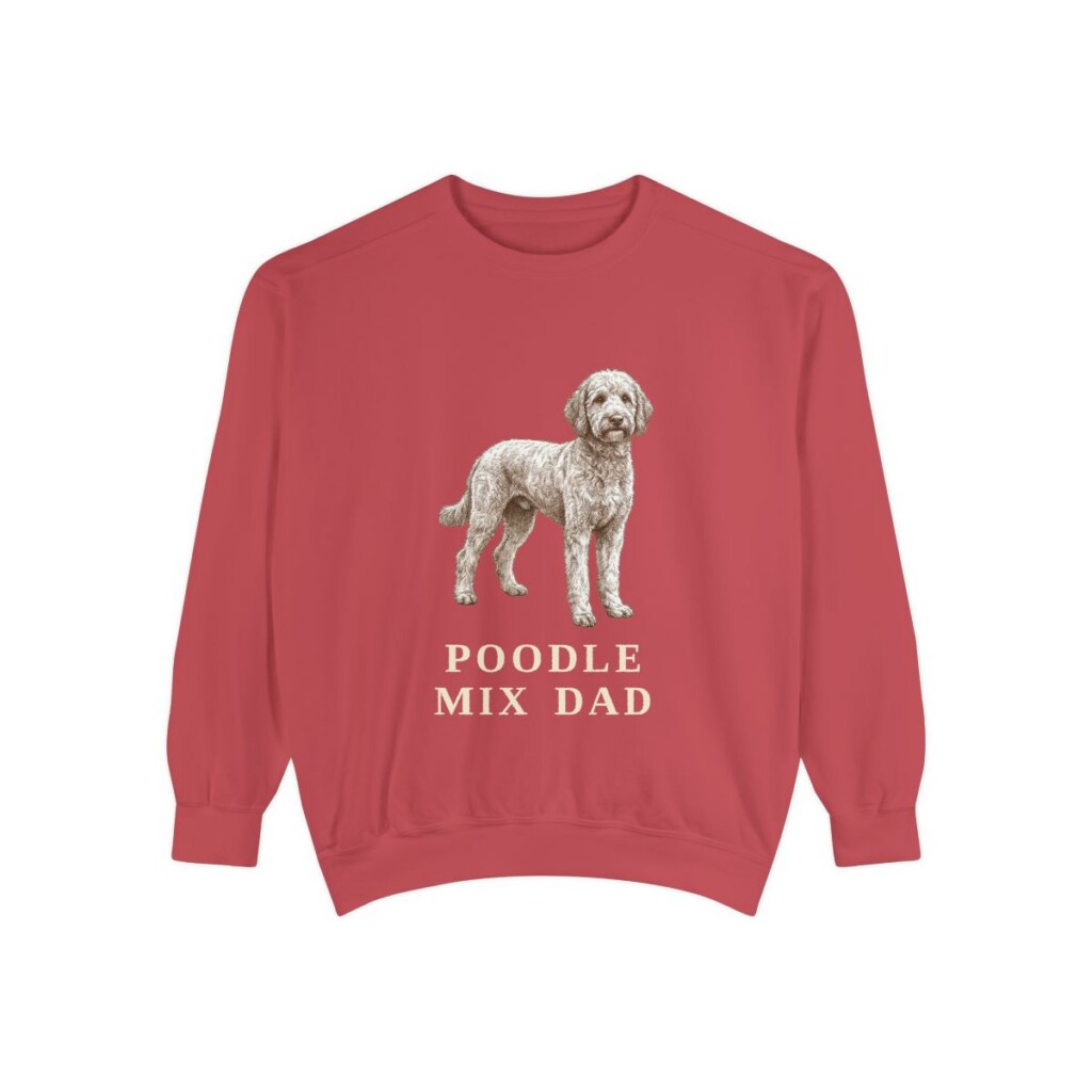 Poodle Mix Dad Sweatshirt, Crimson, front view