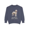 Poodle Mix Dad Sweatshirt, Denim, front view