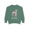 Poodle Mix Dad Sweatshirt, Light Green, front view