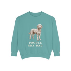 Poodle Mix Dad Sweatshirt, Seafoam, front view