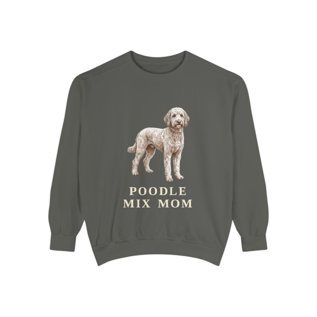 Poodle Mix Mom Sweatshirt, Pepper, front view