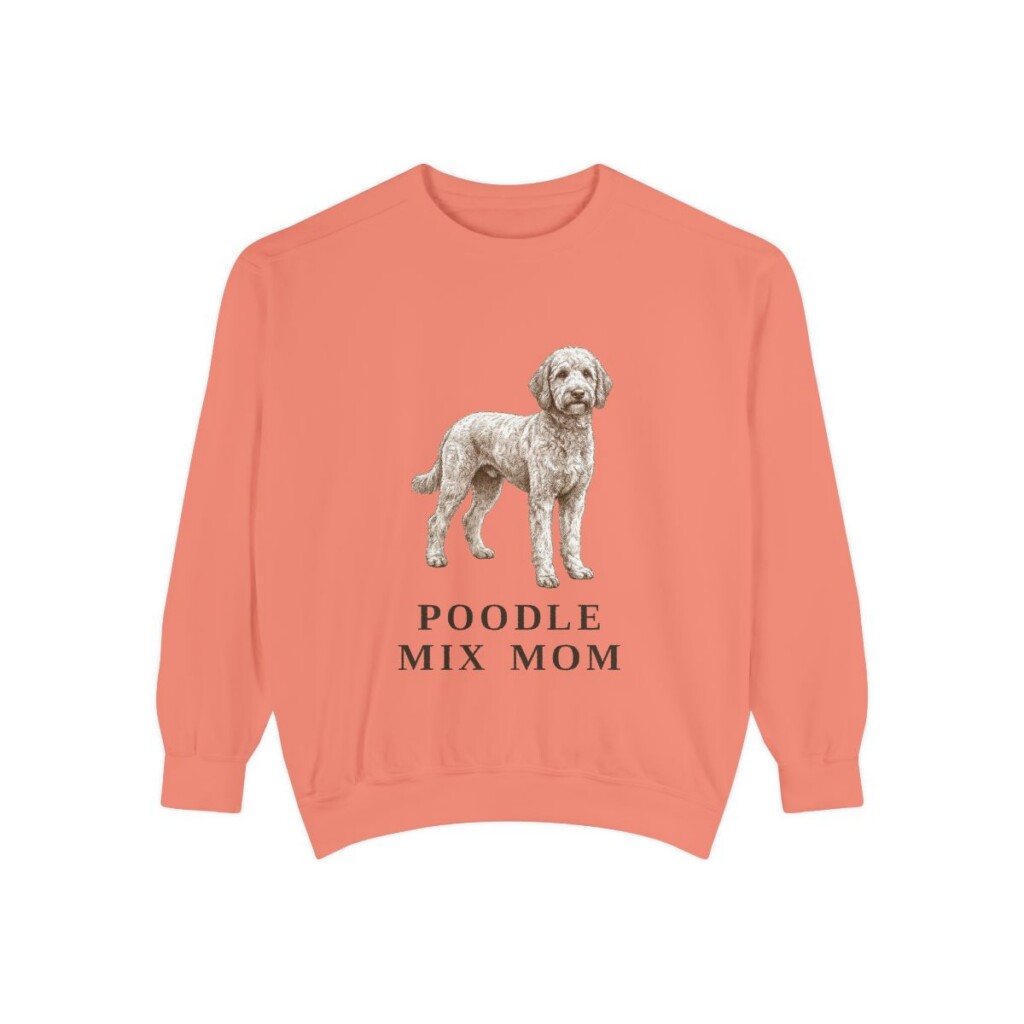 Poodle Mix Mom Sweatshirt, Terracotta, front view