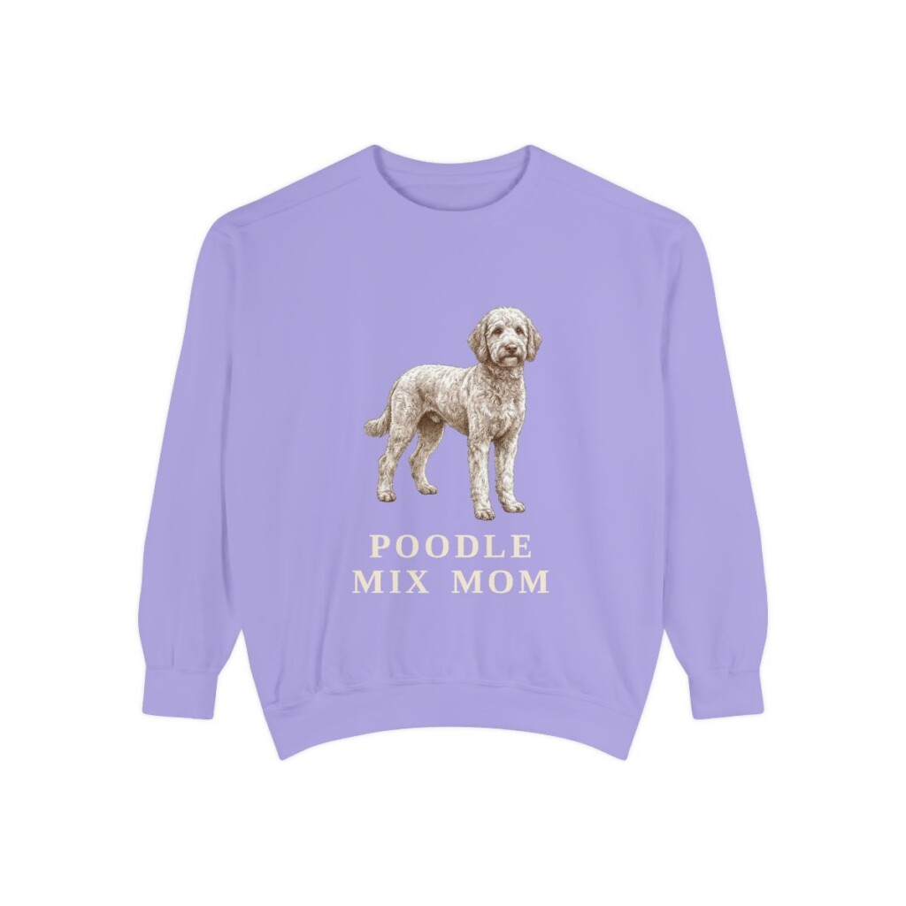 Poodle Mix Mom Sweatshirt, Violet, front view