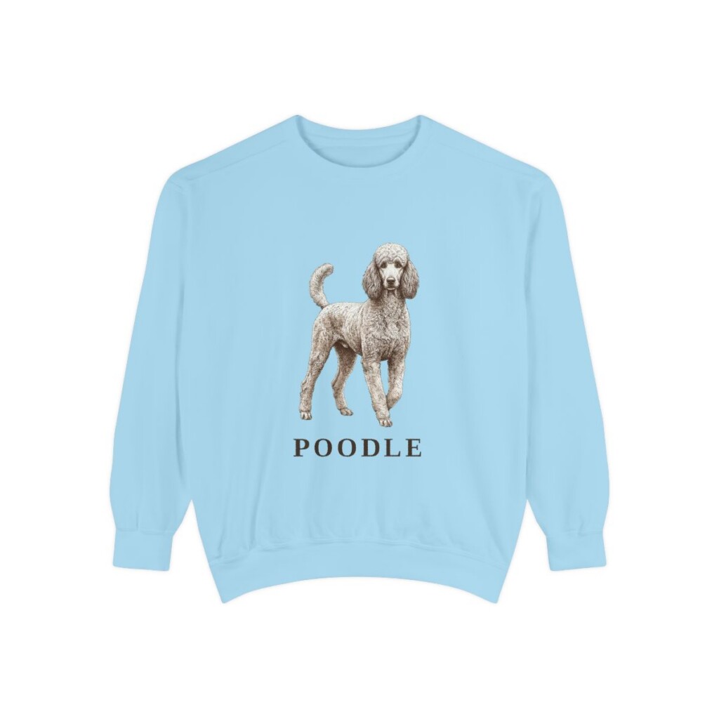 Poodle Sweatshirt, Chambray, front view