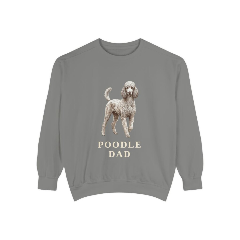 Poodle Dad Sweatshirt, Grey, front view