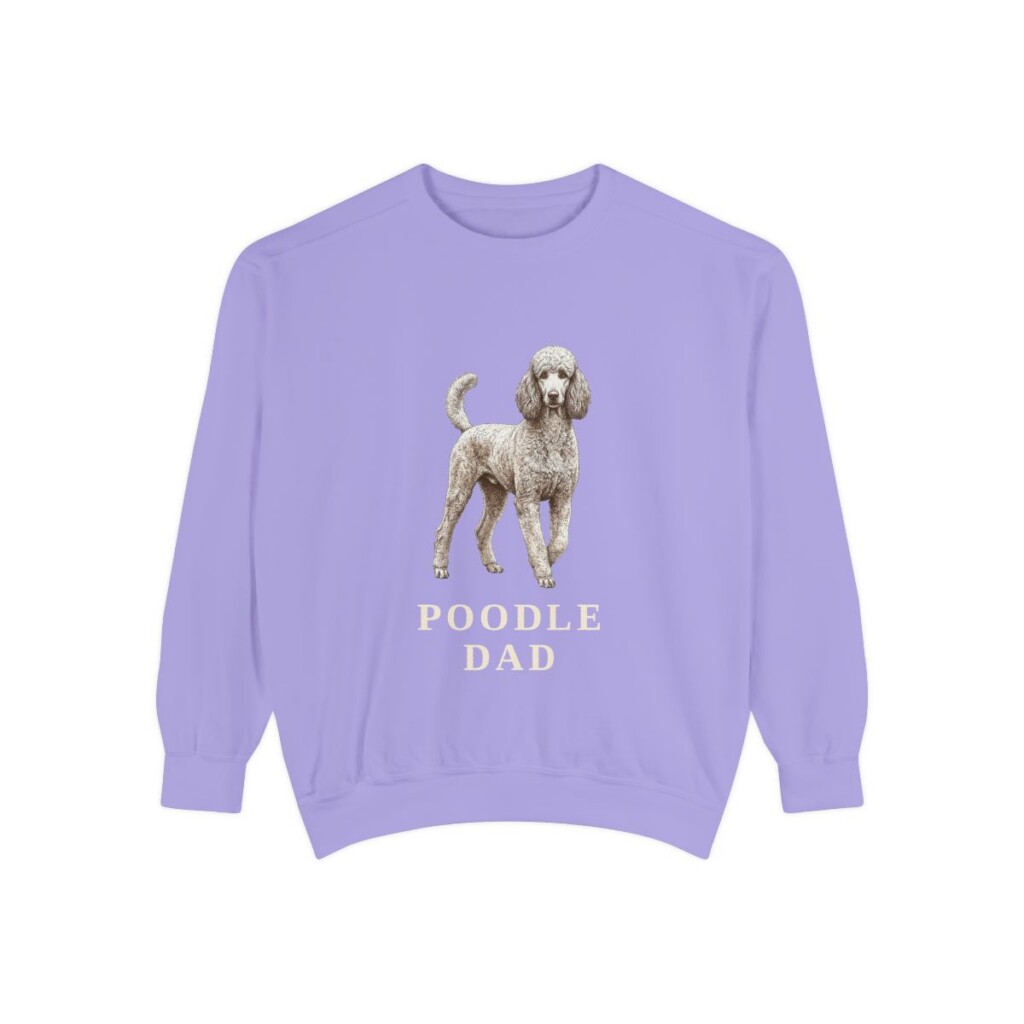 Poodle Dad Sweatshirt, Violet, front view
