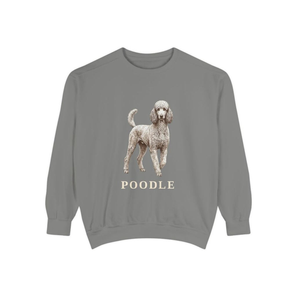 Poodle Sweatshirt, Grey, front view