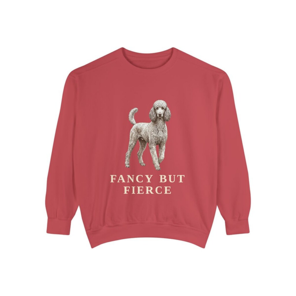Poodle Humor Sweatshirt, Crimson, front view