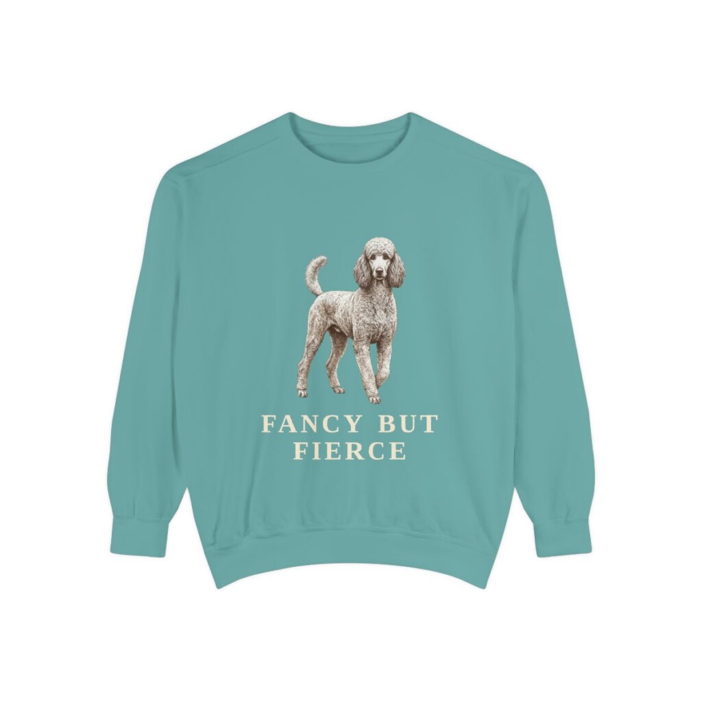 Poodle Humor Sweatshirt, Seafoam, front view