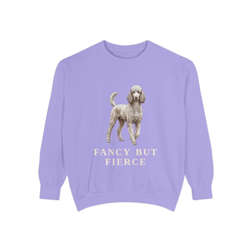 Poodle Humor Sweatshirt, Violet, front view