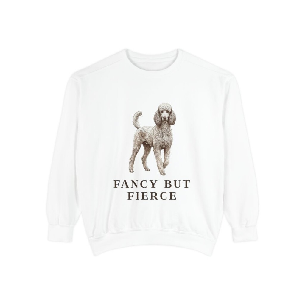 Poodle Humor Sweatshirt, White, front view