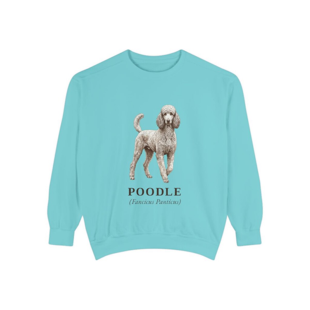 Poodle Latin Sweatshirt, Chalky Mint, front view