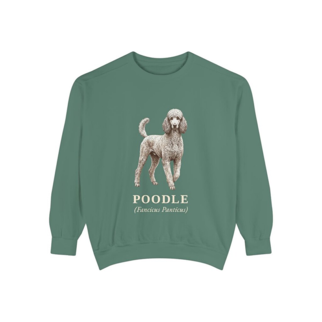 Poodle Latin Sweatshirt, Light Green, front view