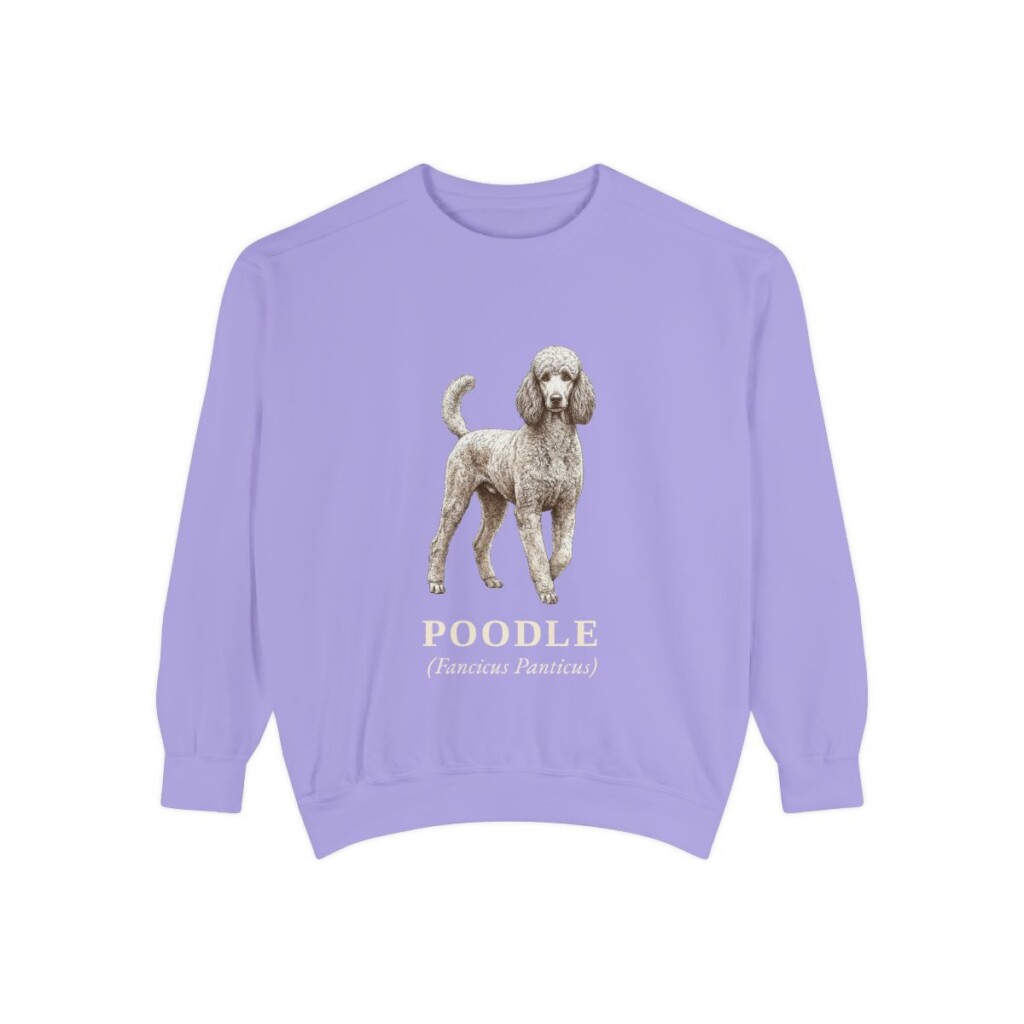 Poodle Latin Sweatshirt, Violet, front view