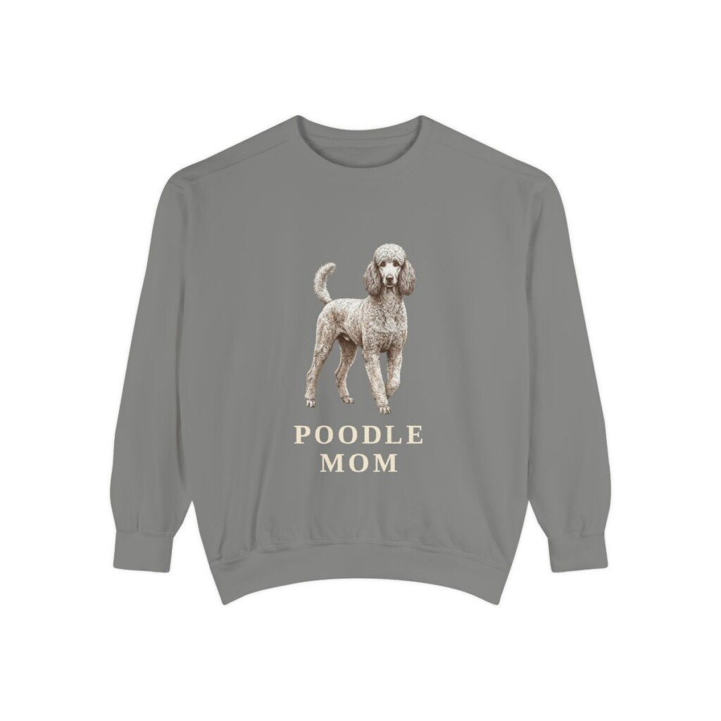 Poodle Mom Sweatshirt, Grey, front view