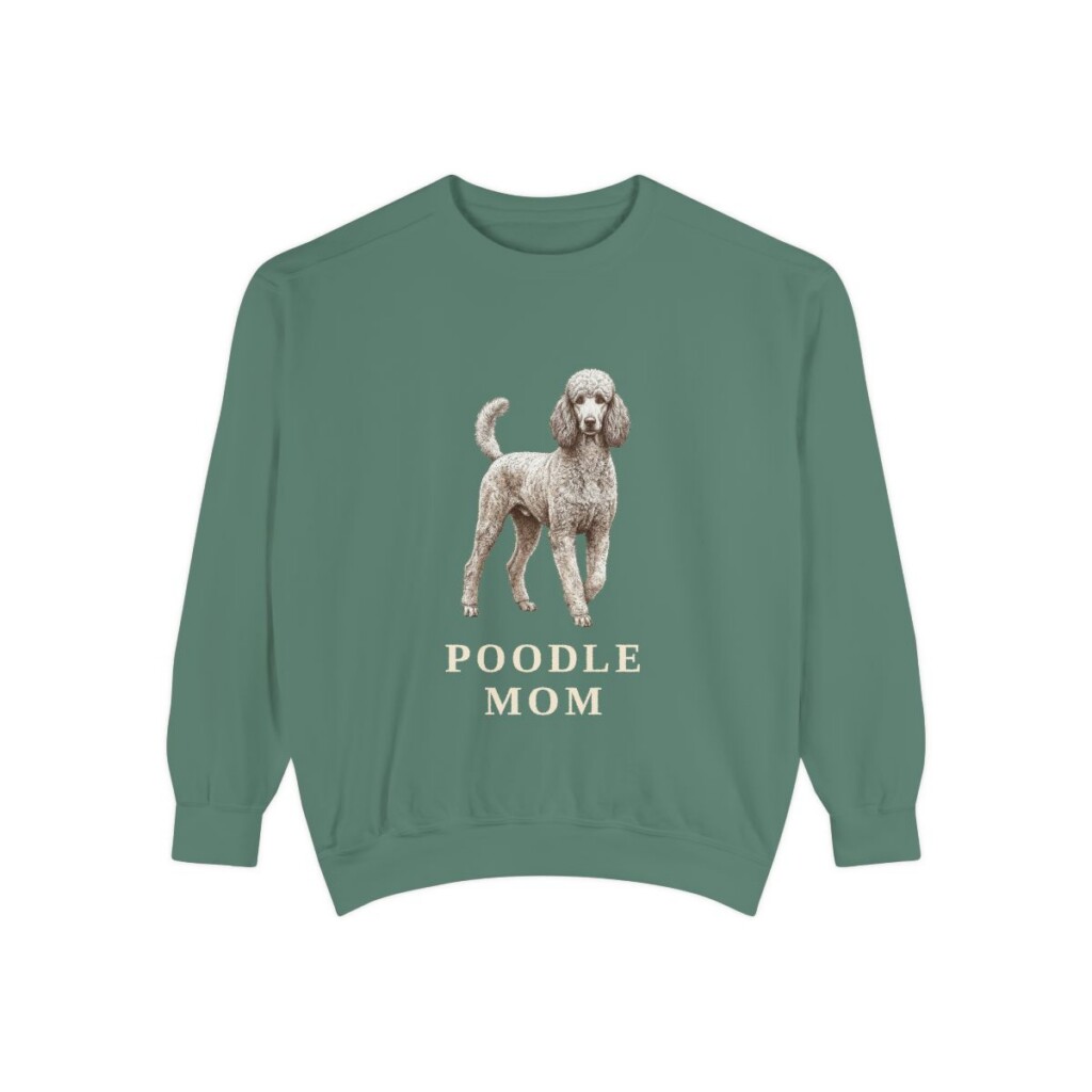 Poodle Mom Sweatshirt, Light Green, front view