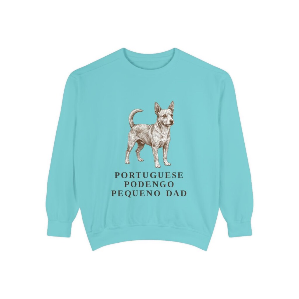 portuguese-podengo-pequeno-sweatshirt-dad-chalky-mint Portuguese Podengo Pequeno Dad Sweatshirt, Chalky Mint, front view